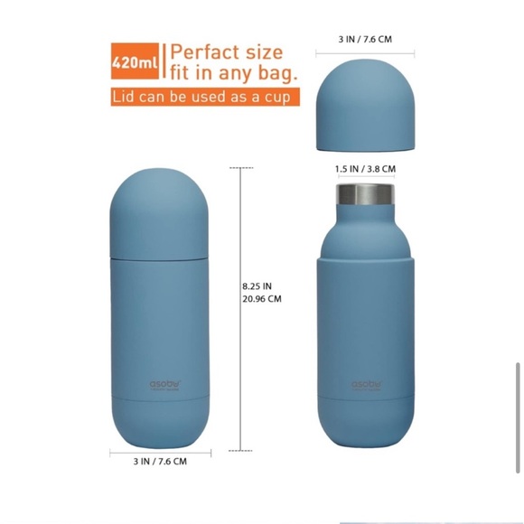 Asobu Orb Stainless Steel Double Wall Insulated Travel Water Bottle Yellow-New - Picture 6 of 6